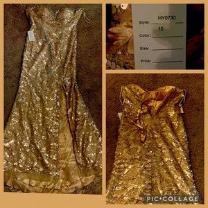 Only worn to try on. Tags still on. beautiful Mardi Gras dress